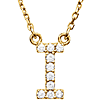 14kt Yellow Gold Letter I 1/10 ct Diamond 16in Necklace