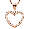 14kt Rose Gold 1/4 ct Diamond Heart 18in Necklace