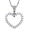 14kt White Gold 1/4 ct Diamond Heart 18in Necklace