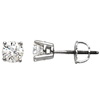 14k White Gold 1/4 ct Diamond Stud Earrings I1 / G-H Screwbacks
