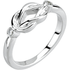 14kt White Gold Love Knot Ring with Diamond Accents
