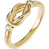 14kt Yellow Gold Love Knot Ring with Diamond Accents