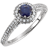 14kt White Gold 2/3 ct Sapphire and 5/8 ct Diamond Ring