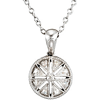 Sterling Silver .05 ct tw Diamond Wheel 18in Necklace