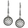 Sterling Silver 1/10 ct tw Diamond Round Floral Leverback Earrings