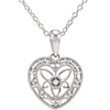 Sterling Silver .005 ct tw Diamond Heart Necklace