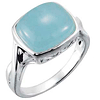 Sterling Silver 6.5 ct Milky Aquamarine Ring