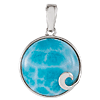 Sterling Silver Larimar Cabochon Wave Pendant