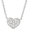 14kt White Gold 1/10 ct Diamond Petite Heart 18in Necklace