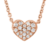14kt Rose Gold 1/10 ct Diamond Petite Heart 18in Necklace