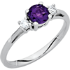 14kt White Gold 1/2 ct Amethyst Ring With Diamond Accents