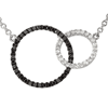 14k White Gold 1/3 ct tw Black and White Diamond Circles Necklace
