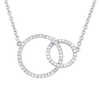 14k White Gold 1/3 ct tw Diamond Interlocking Circles Necklace