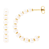 14k Yellow Gold Freshwater Cultured Pearl Accented Hoop Earrings