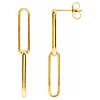 14k Yellow Gold Long Paper Clip Link Earrings 1.25in