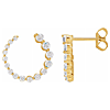 14k Yellow Gold 7/8 ct tw Lab-Grown Diamond Graduated Crescent Earrings