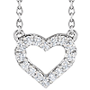 14k White Gold 1/5 ct tw Lab-Grown Diamond Heart Necklace