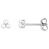14k White Gold Freshwater Cultured Pearl Cluster Stud Earrings