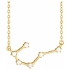 14k Yellow Gold 1/8 ct tw Diamond Cancer Necklace