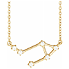 14k Yellow Gold 1/8 ct tw Diamond Libra Necklace