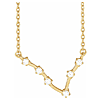 14k Yellow Gold 1/8 ct tw Diamond Pisces Necklace