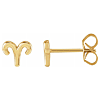 14k Yellow Gold Aries Zodiac Sign Earrings