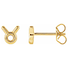 14k Yellow Gold Taurus Zodiac Sign Earrings