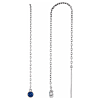 14k White Gold 2/5 ct tw Blue Sapphire Chain Threader Earrings
