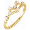 14k Yellow Gold 1/6 ct tw Diamond Gemini Ring