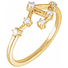 14k Yellow Gold 1/6 ct tw Diamond Libra Ring