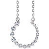 14k White Gold 3/8 ct tw Lab-Grown Diamond Graduated Circle Necklace