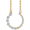 14k Yellow Gold 3/8 ct tw Lab-Grown Diamond Graduated Circle Necklace