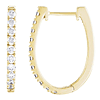 14k Yellow Gold 3/4 ct tw Lab-Grown Diamond Oval Hoop Earrings