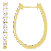 14k Yellow Gold 9/10 ct tw Lab-Grown Diamond Oval Hoop Earrings