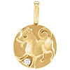 14k Yellow Gold .015 ct Diamond Chinese Zodiac Dog Pendant
