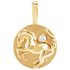 14k Yellow Gold .015 ct Diamond Chinese Zodiac Horse Pendant