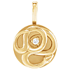 14k Yellow Gold .015 ct Diamond Chinese Zodiac Snake Pendant