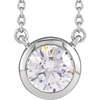14k White Gold 1 ct tw Lab-Grown Diamond Solitaire Necklace