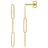 14k Yellow Long Paper Clip Earrings 1.5in