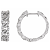 14k White Gold 1/2 ct tw Lab-Grown Diamond Marquise Link Hoop Earrings
