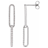 14k White Gold 0.50 ct tw Lab-Grown Diamond Paper Clip Link Earrings