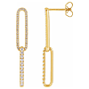 14k Yellow Gold 0.50 ct tw Lab-Grown Diamond Paper Clip Link Earrings