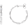 14k White Gold 1.25 ct tw Lab-grown Diamond Baguette Open Hoop Earrings