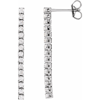 14k White Gold 3/4 ct tw Lab-Grown Diamond Line Earrings
