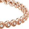 14kt Rose Gold 1 ct Diamond Beaded Line 7in Bracelet