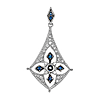 Blue Sapphire and 1/6 Ct Diamond Black Rhodium Plated Pendant