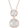 Rose Gold Plated Sterling Silver Quartz Necklace 17in