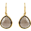 16 ct Smoky Quartz Earrings with 14kt Yellow Gold Plating