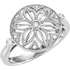 Sterling Silver .05 ct tw Diamond Floral Ring