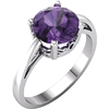 14kt White Gold 1.75 ct Amethyst Ring with Scroll Design